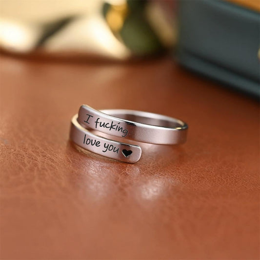 I Love You Ring Stainless Steel