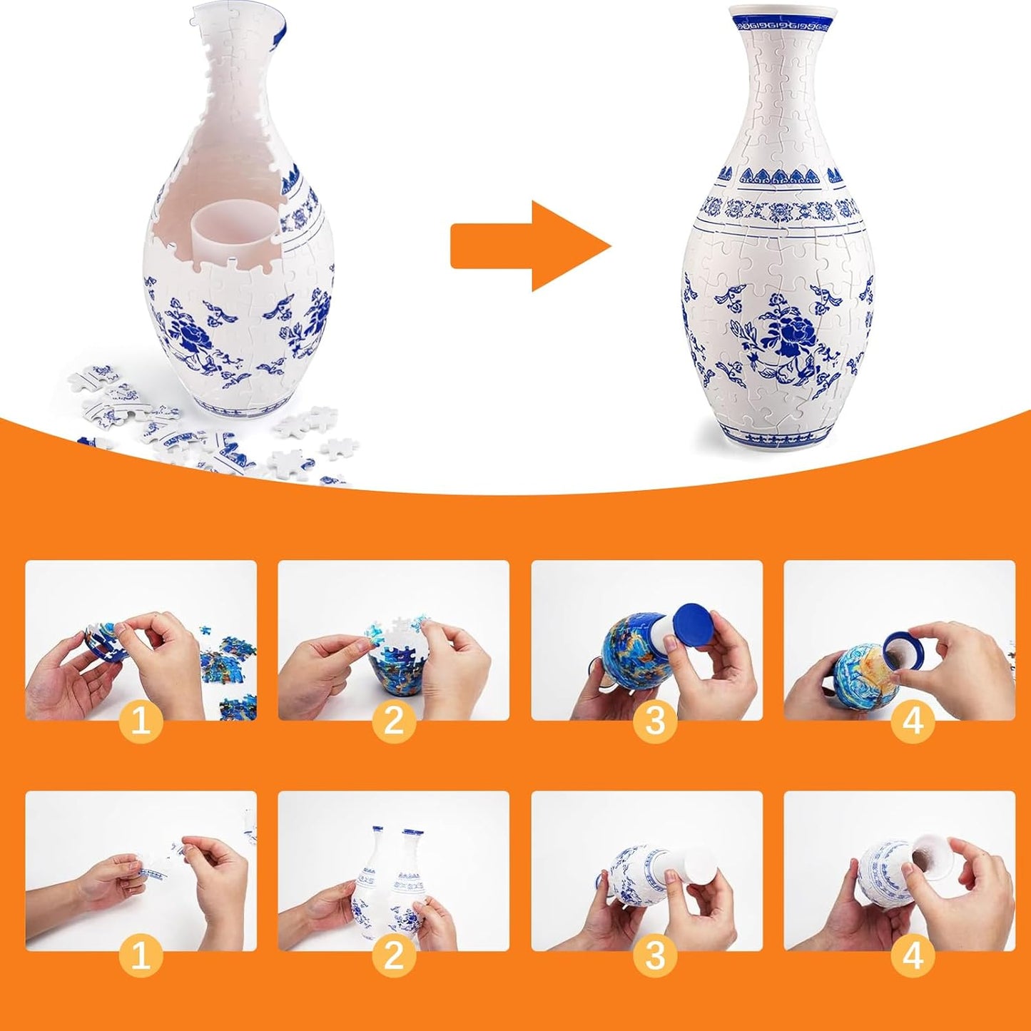 3D Puzzle Flower Vase