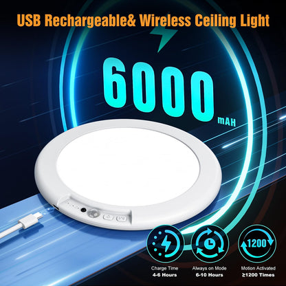 Rechargeable Motion Sensor Ceiling Light with Remote