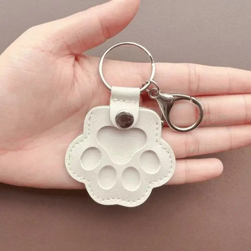 Memorial Leather Pet Hair Storage Bag Cat Paw Keychain