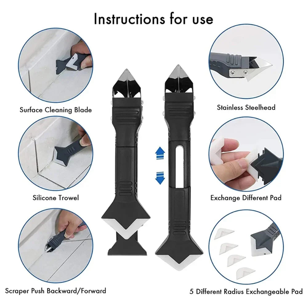 5 in 1 Metal Head Shovel Glue Tool Kit