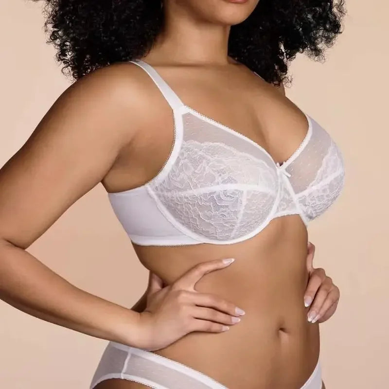 Floral Lace Plus Size Underwire Minimizer Bra