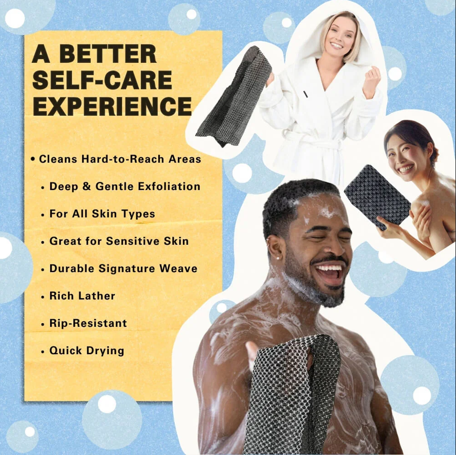 Long Exfoliating Shower Towel