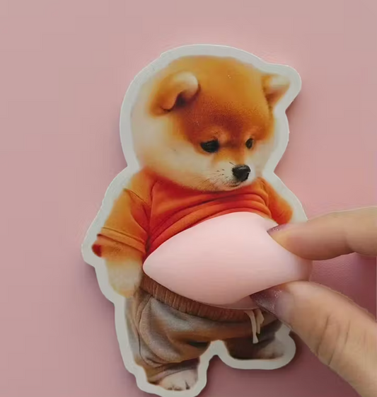 3D Dimensional Squeeze Shiba Inu Stickers