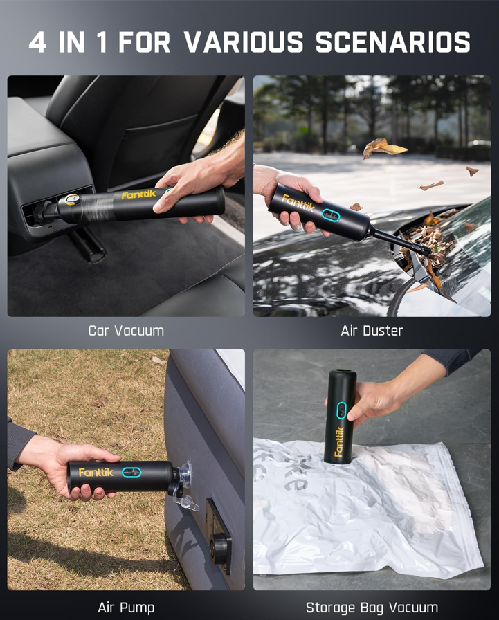 4-in-1 Cordless Car Vacuum Cleaner