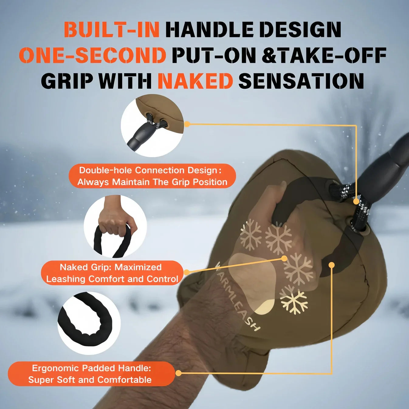 Dog Leash with Thermal Mitten